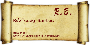 Récsey Bartos névjegykártya